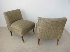 Vintage Pair of Slipper Chairs, c. 1960s