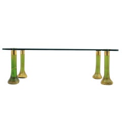 Emerald Green Murano Glass Cocktail Table