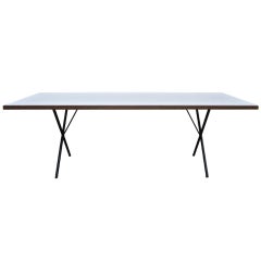 Rare George Nelson Table with Walnut Trim