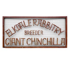 Vintage Giant Chinchilla Breeder Sign