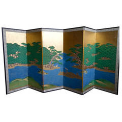 Japanese Kano School Multi Panel Screen