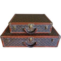 Vintage Rare Pair of Louis Vuitton Suitcases