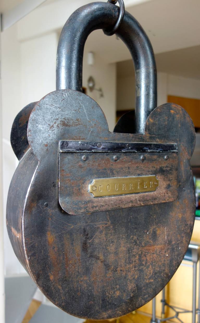A terrific homespun French mailbox in cast irony and metal. A must for the home that prides itself on paying attention to the smallest of details.