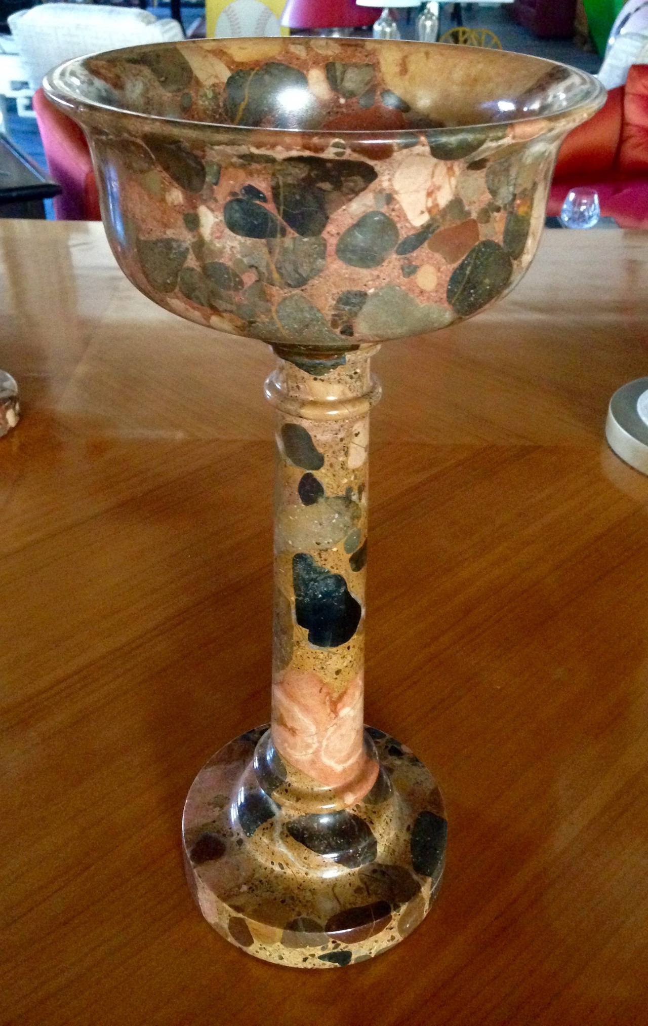 Pair of Marble Candlesticks In Excellent Condition In San Francisco, CA