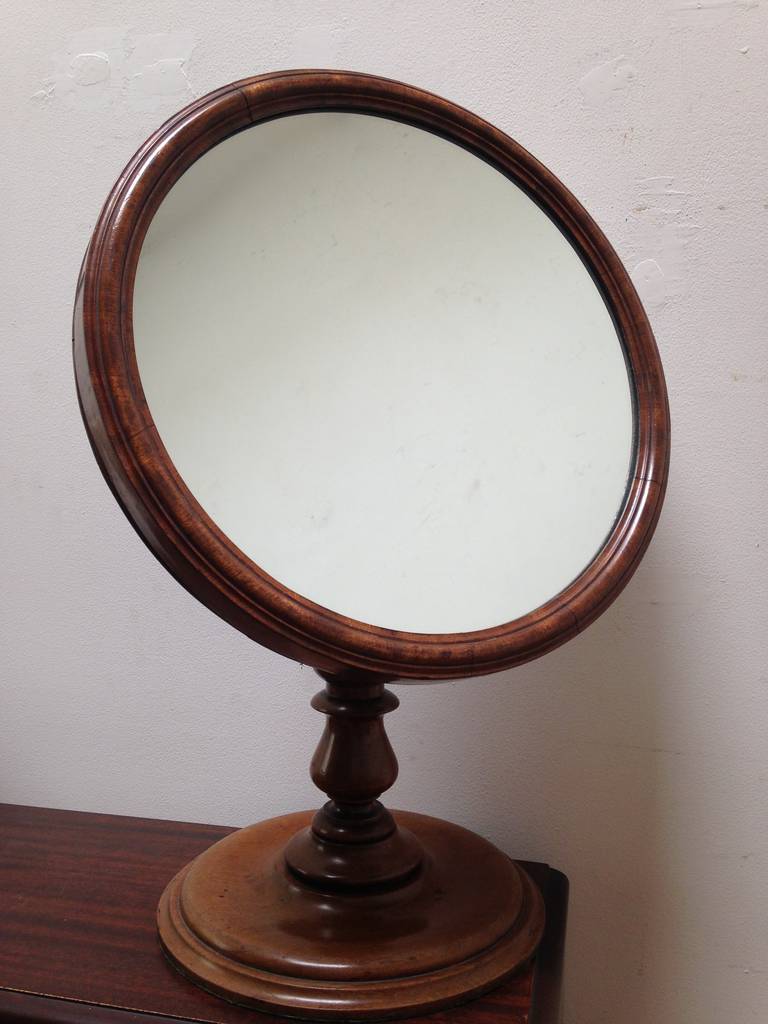 English Antique Walnut Dressing Mirror For Sale