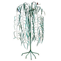 Vintage Italian Tole Painted Weeping Willow