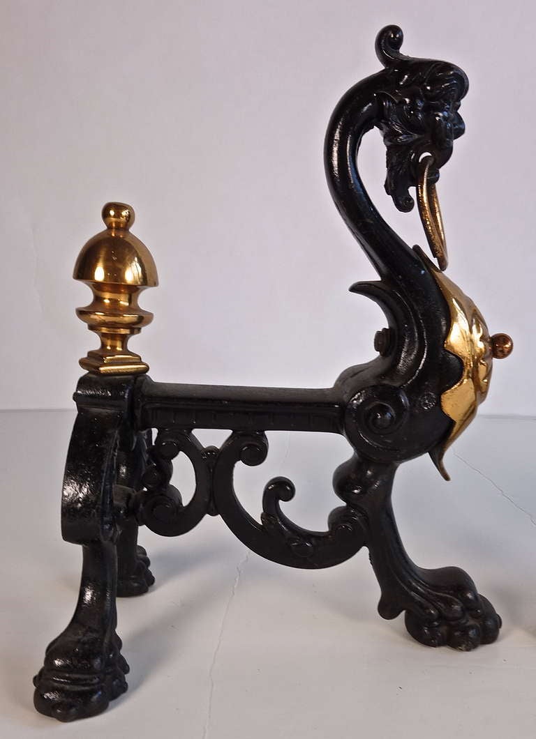 Pair of English Andirons For Sale 1