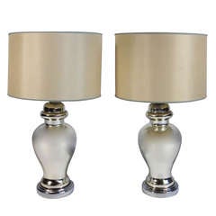 Pair of Mercury Glass Lamps, Aileen Getty Collection