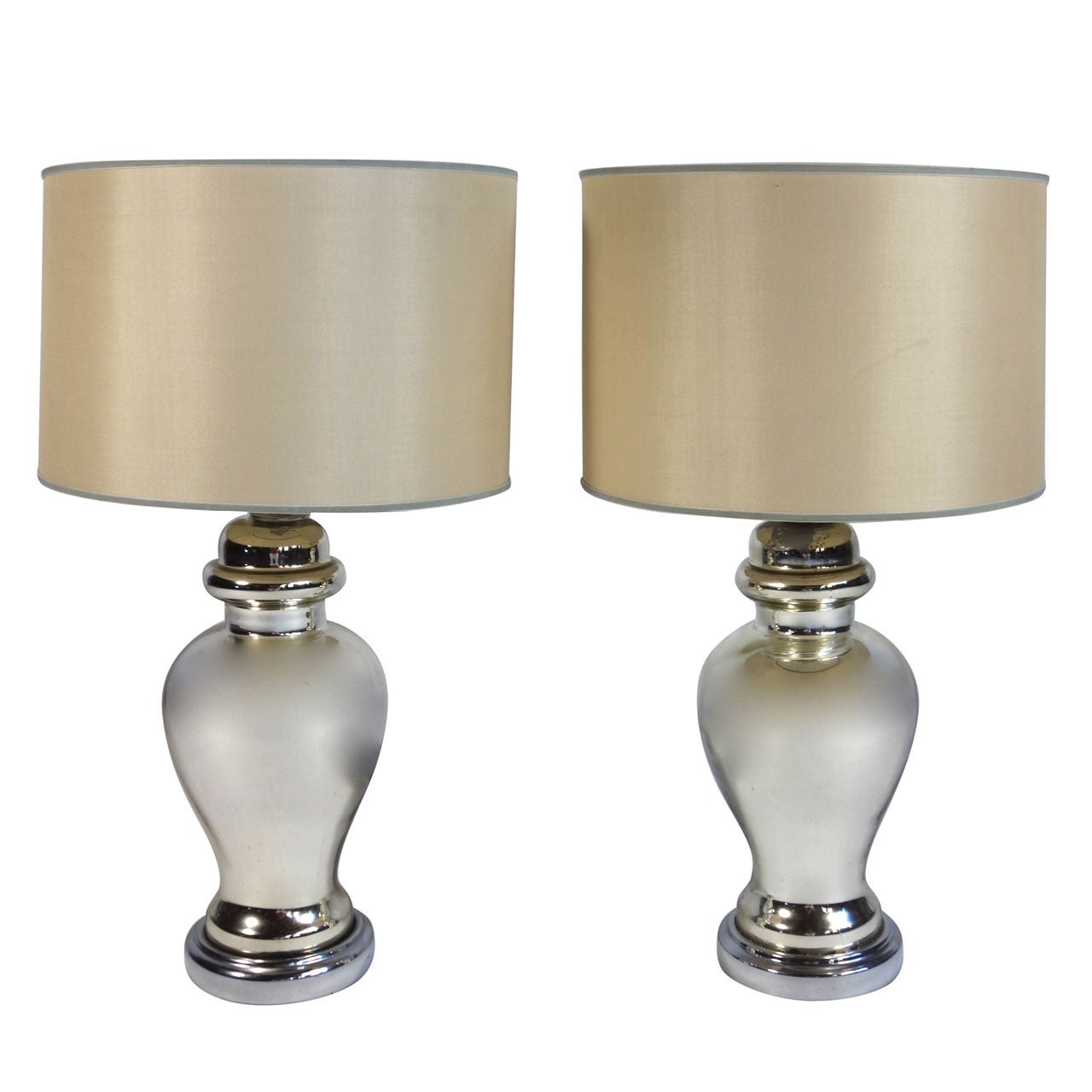 Pair of Mercury Glass Lamps, Aileen Getty Collection For Sale