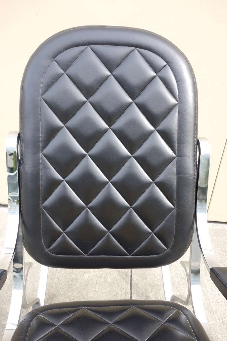 Chrome Maison Jansen Rocker Chair For Sale