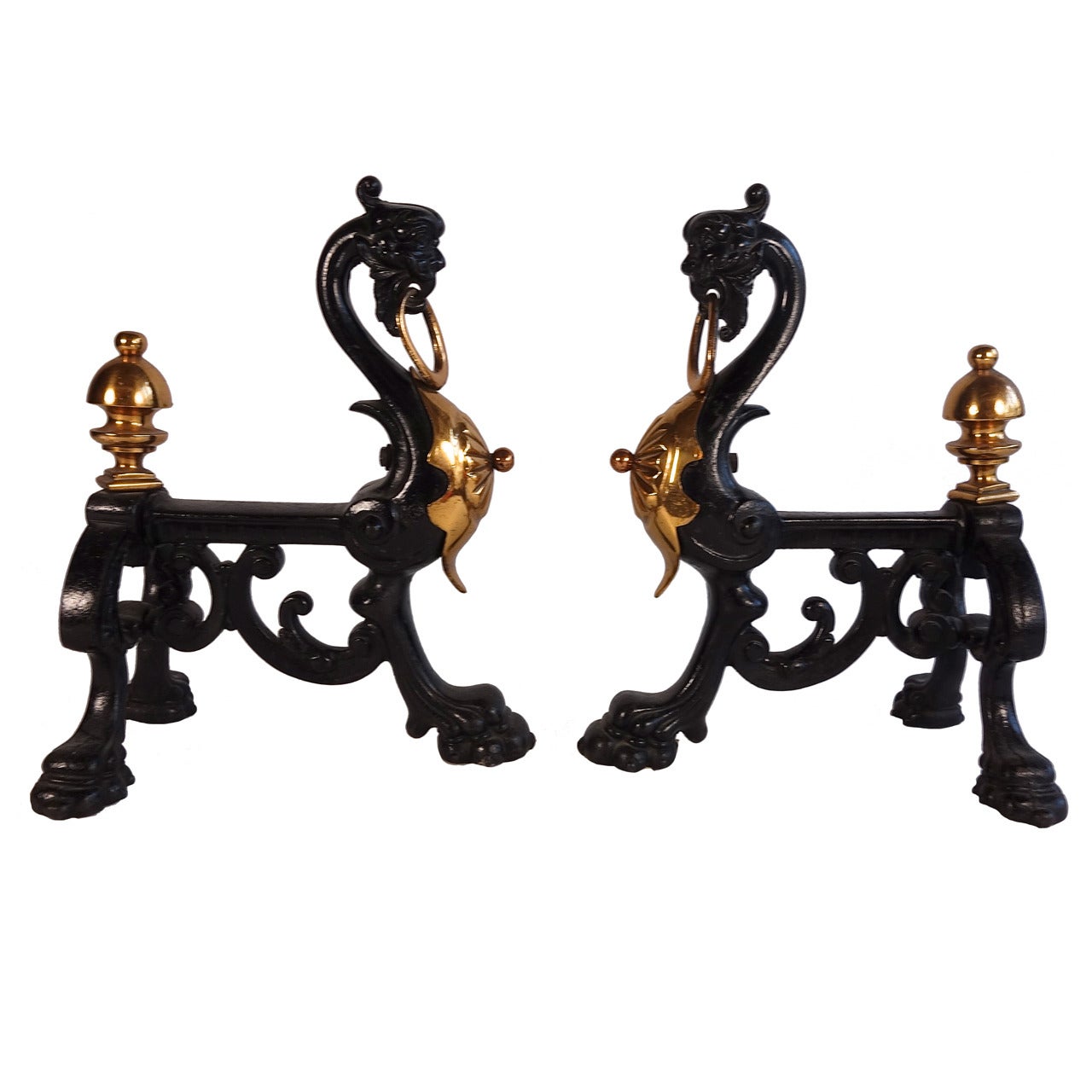 Pair of English Andirons For Sale