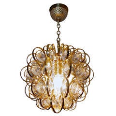 Gold Plated Crystal Glass Bubbles Chandelier Pendant by Sciolari Italy