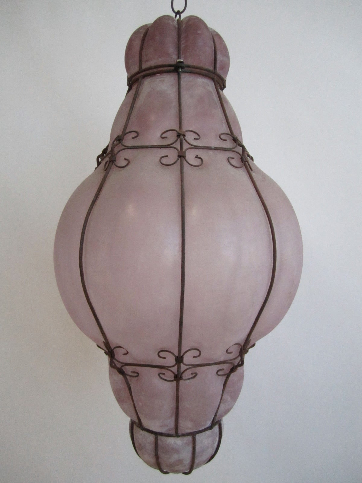 Handblown Amethyst Venetian Glass Chandelier For Sale