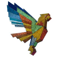 Mosaic Rooster Wall Sculpture
