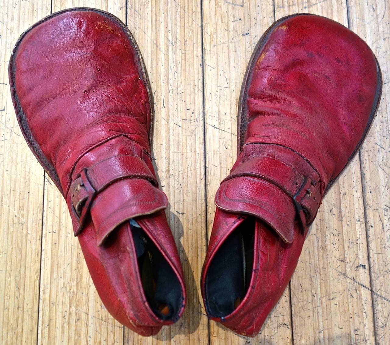 American Pair of Vintage Leather Clown Shoes