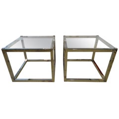 Pair Chrome Cube Tables
