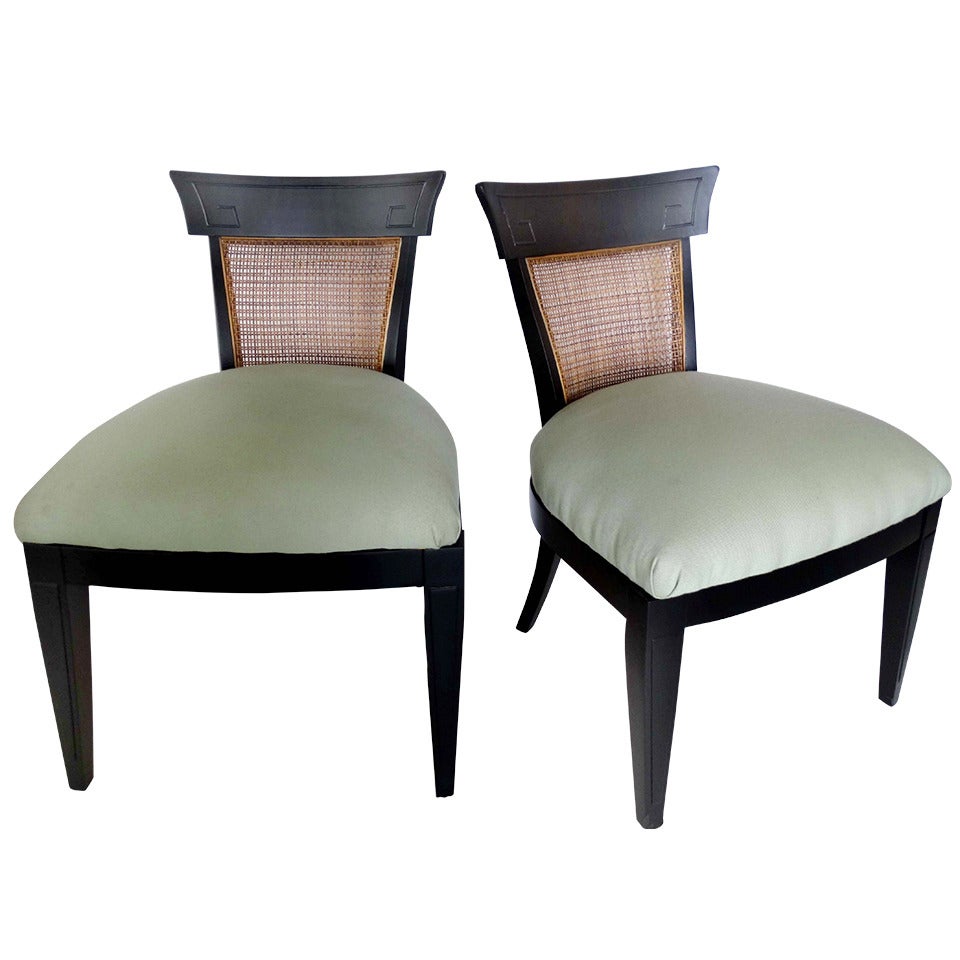 Pair Asian Modern "Pagoda" Chairs