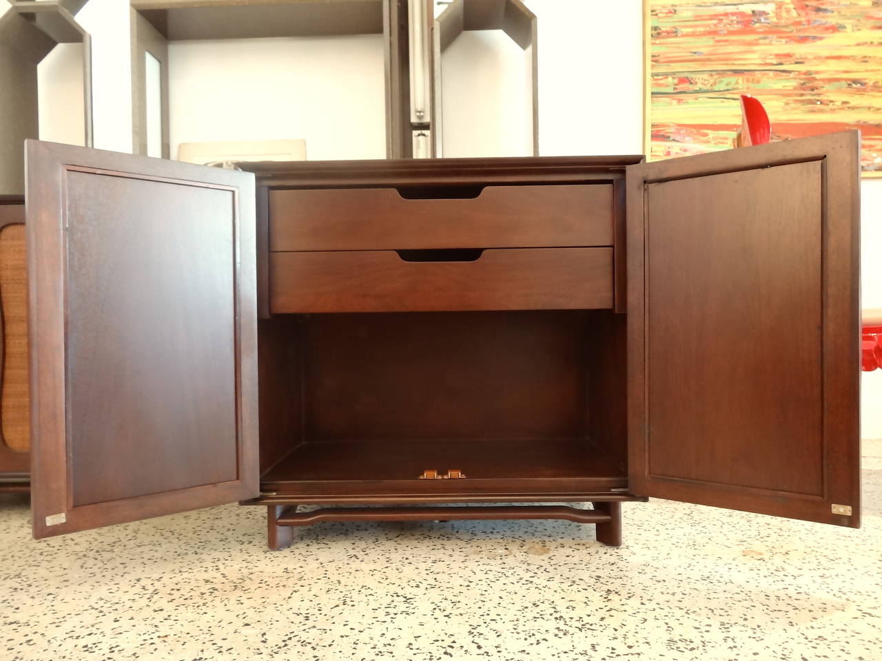 American Pair of Mid-Century Commodes