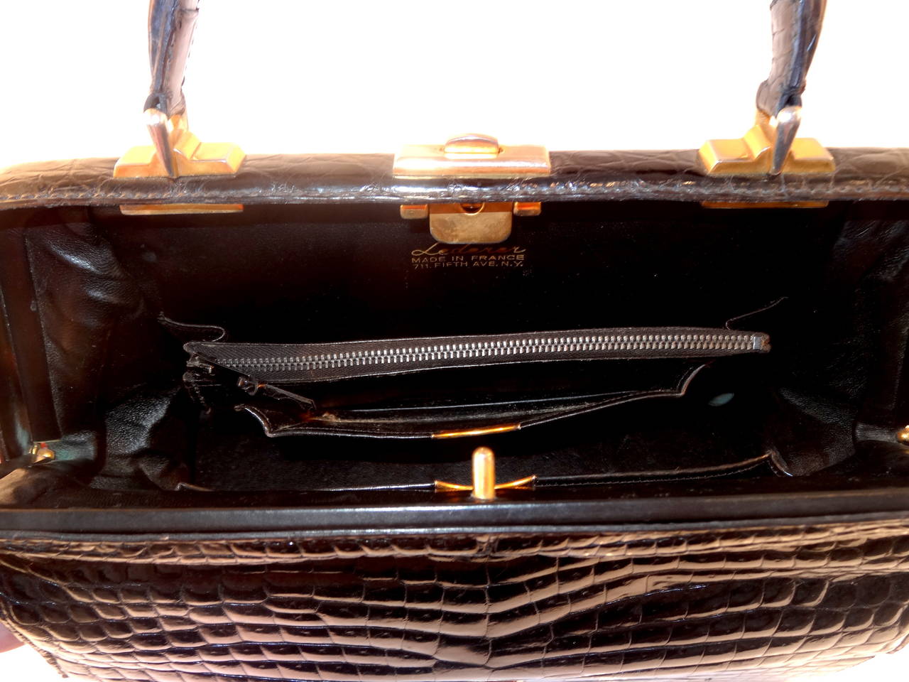 Lederer Crocodile Handbag In Good Condition In North Miami, FL