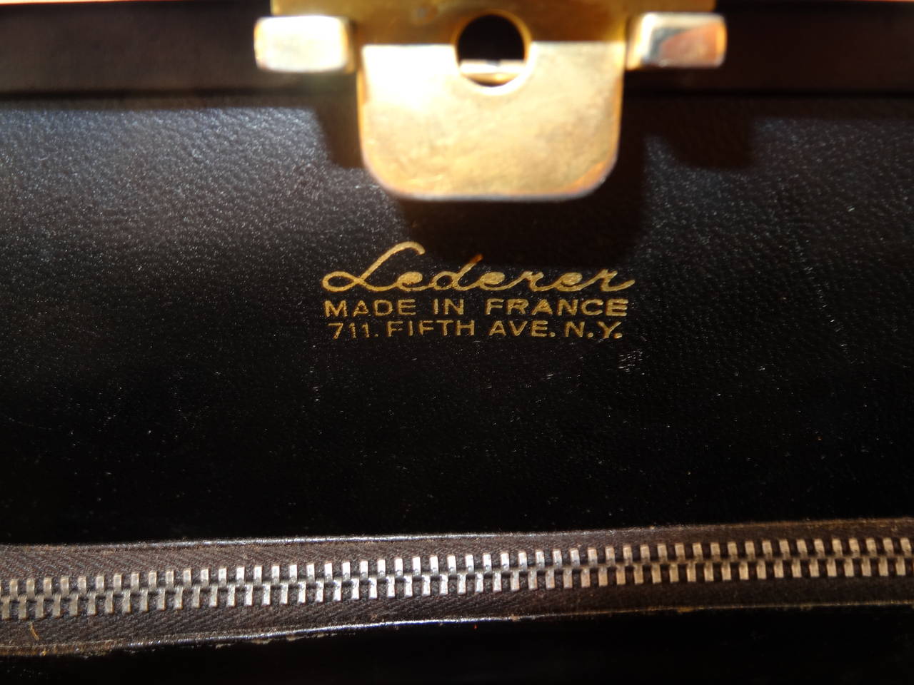 Mid-20th Century Lederer Crocodile Handbag