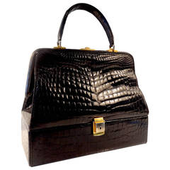 Retro Lederer Crocodile Handbag