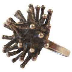 "Sea Urchin" Ring Stamped 925