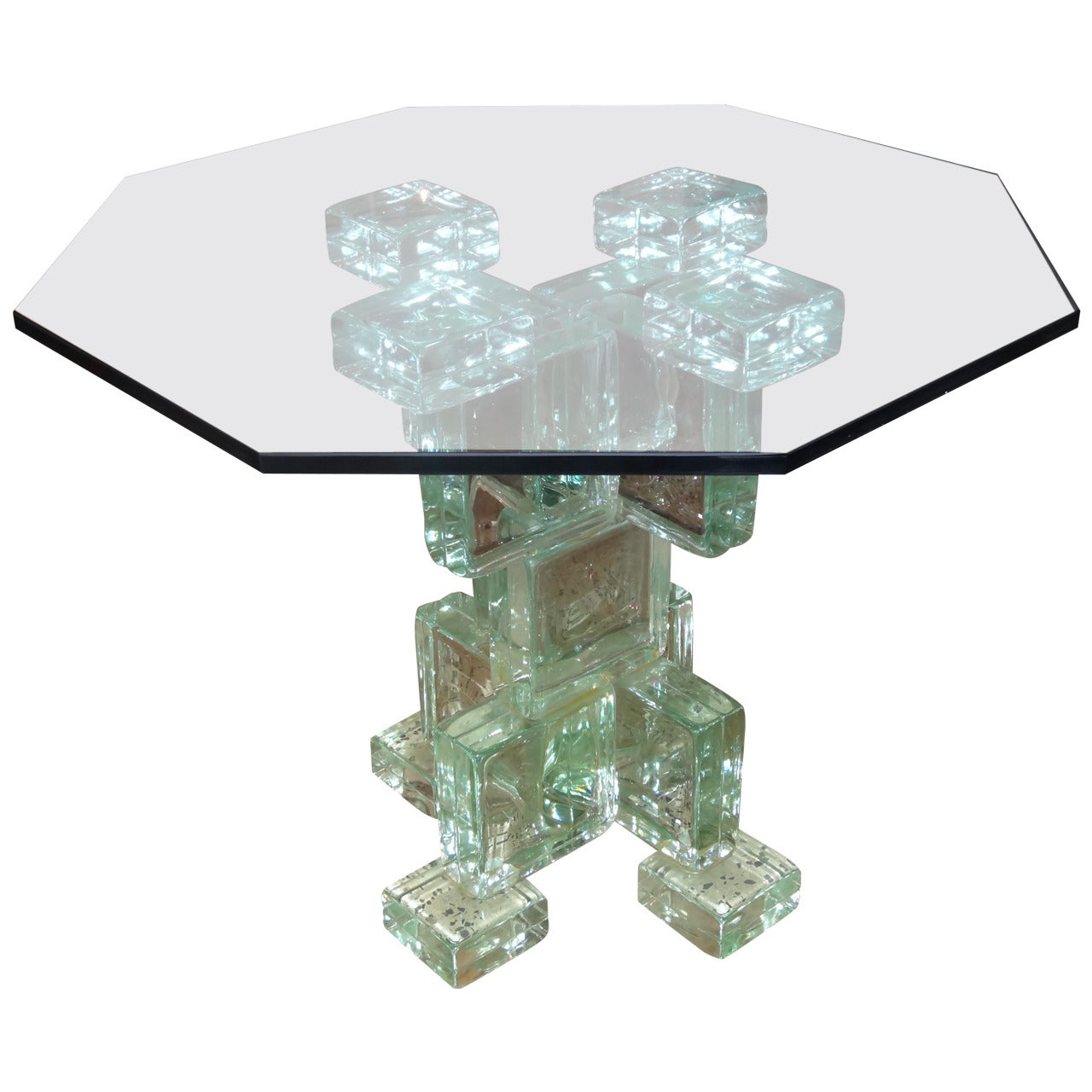 Glass Block Table at 1stDibs glass brick table