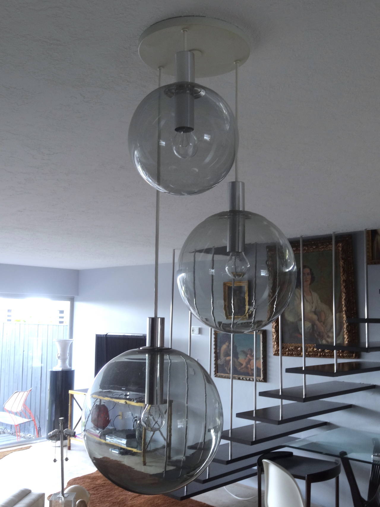 smoked glass chandelier
