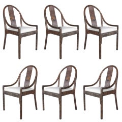 Set 6 Exotic Skin Covered Chairs