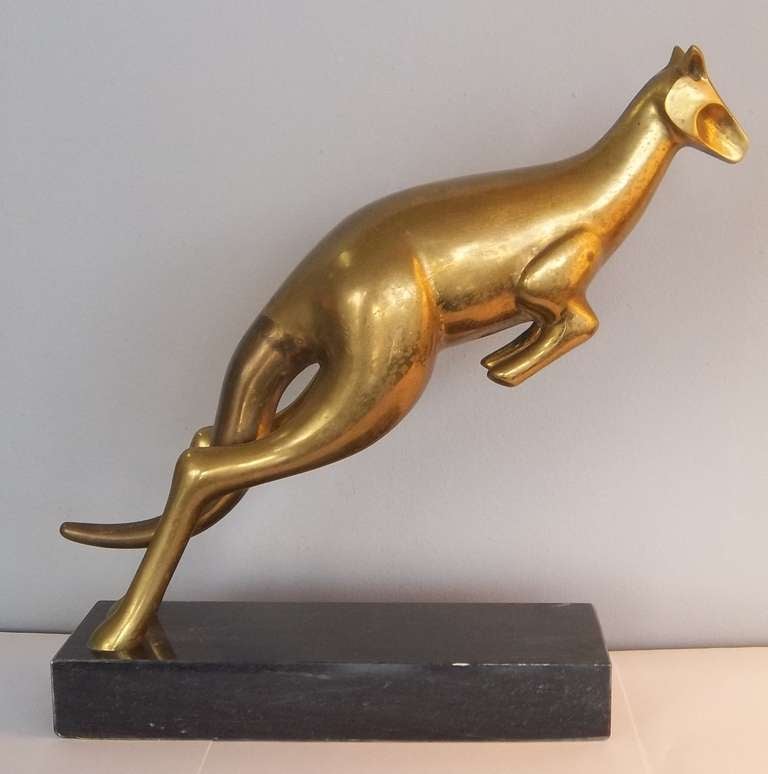 Late 20th Century Brass Kangaroo Sculpture