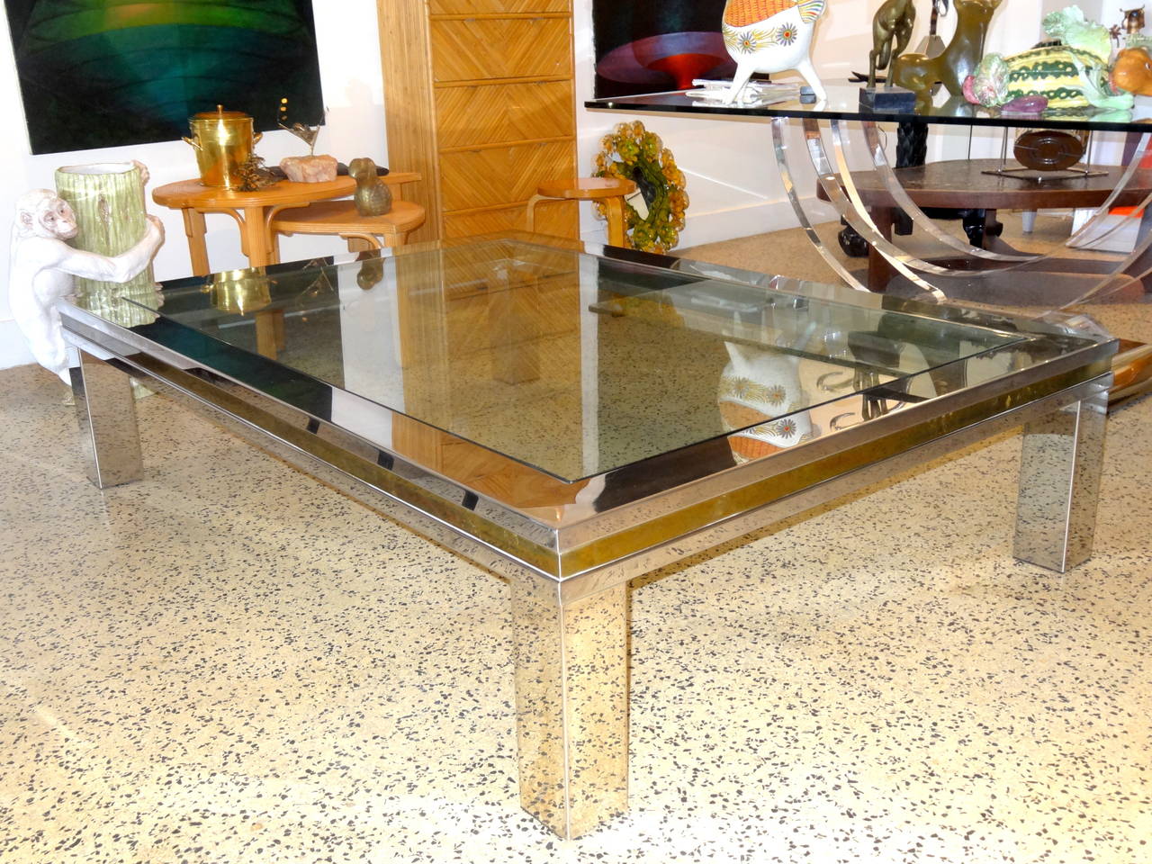 Modern Large Coffee Table in a style of Karl Springer from the Eileen Ford Estate