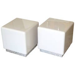Pair of Lacquer Cube Tables
