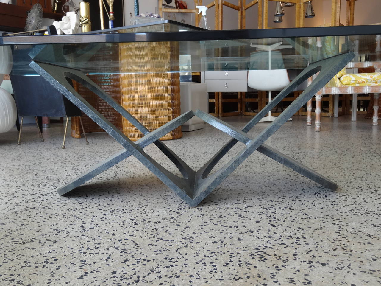Modern Sculptural Steel Coffee Table