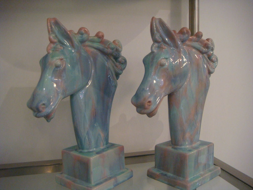 Mid-20th Century Pair Royal Haeger Horse Head Vase by Royal Hickman