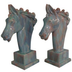 Pair Royal Haeger Horse Head Vase by Royal Hickman
