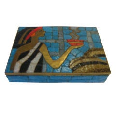 Salvador Teran Brass Glass Mosaic Box