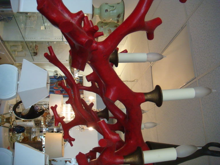 red coral chandelier