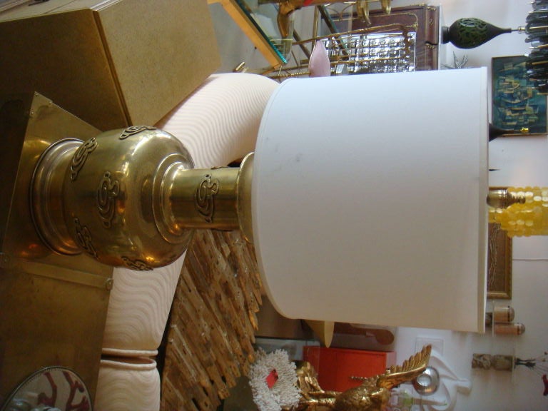 Pair Brass lamps by Fredrick Cooper