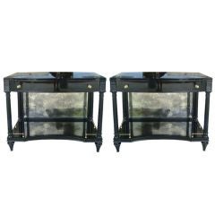 Pair of Ebonized Side Tables