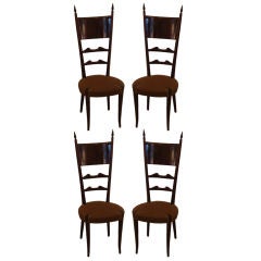 Set of Four Lacquered Goatskin Chairs