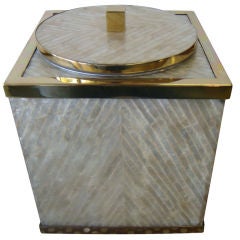 Brass and Capiz Shell Ice Bucket