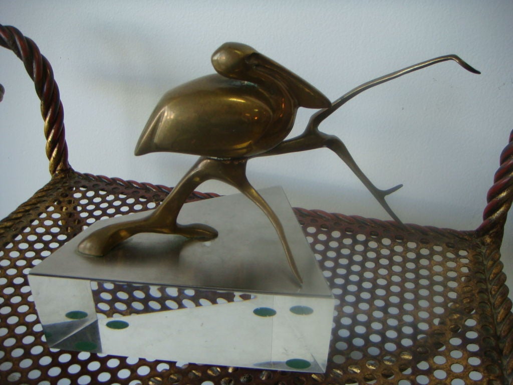 Brass Pelican Sculpture