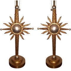 Vintage Pair of Starburst Lamps