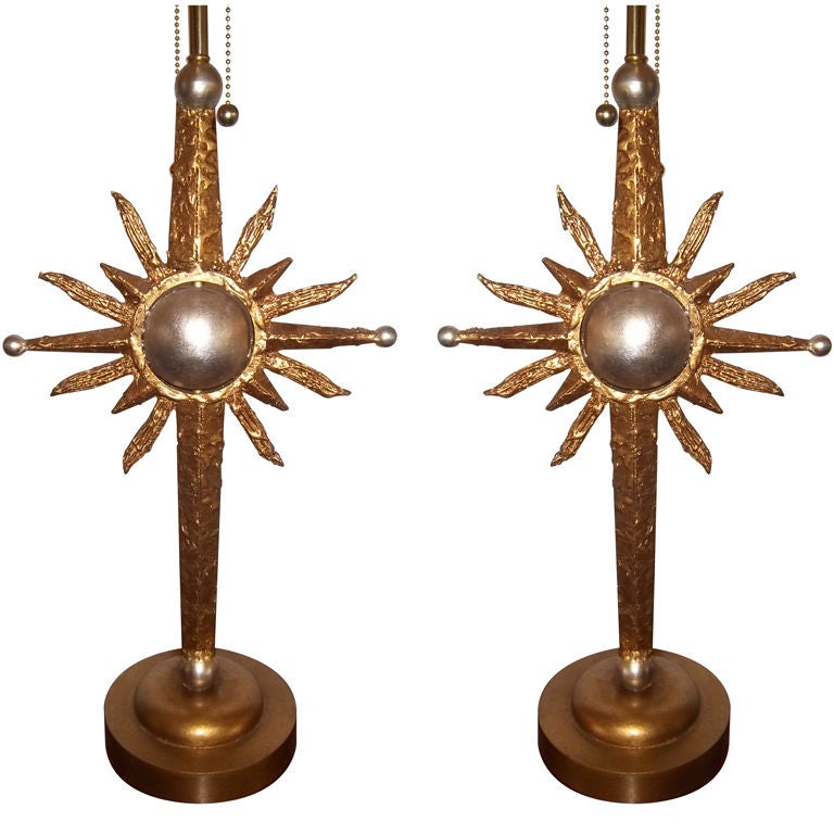 Pair of Starburst Lamps