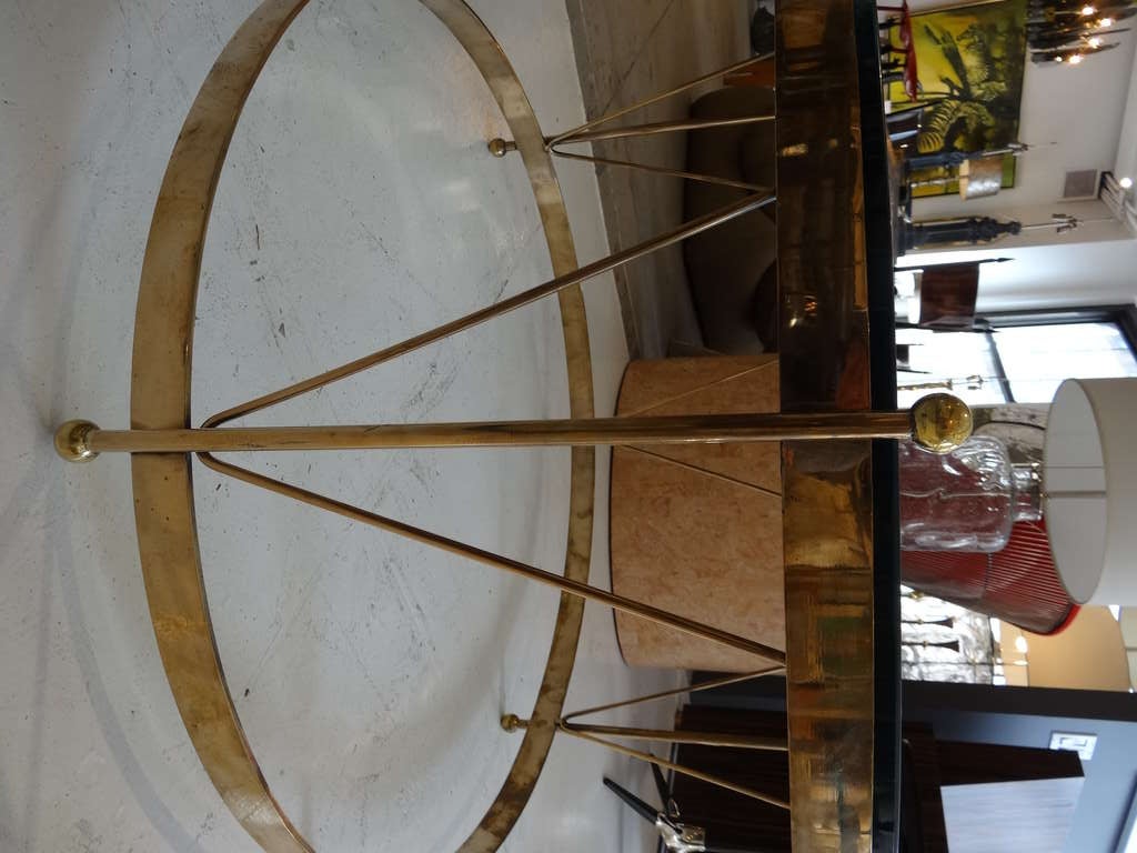 Brass Drum Coffee Table In Good Condition In North Miami, FL