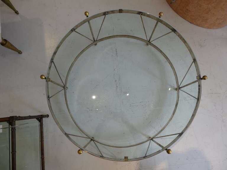 Mid-20th Century Brass Drum Coffee Table