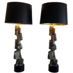 Pair of sculptural lamps by Tempestini for Laurel Lighting