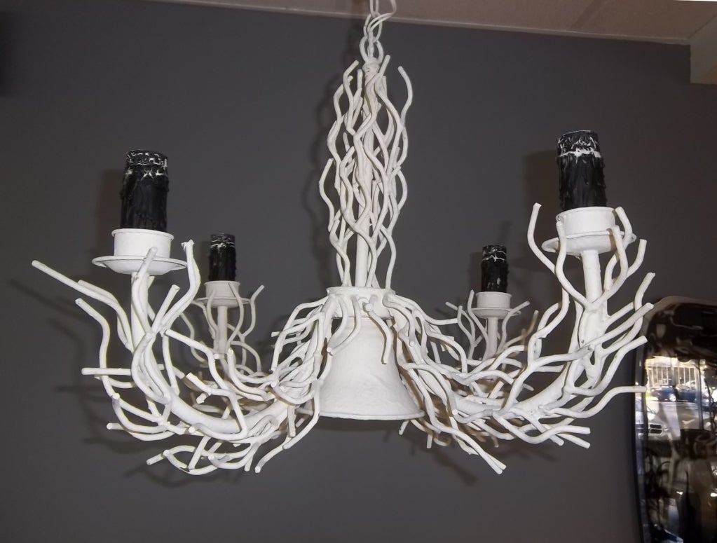 Faux Iron Coral Chandelier