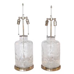 Pair Hand Blown Lamps