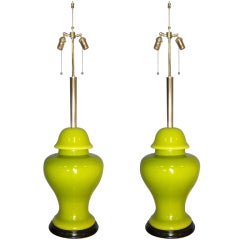 Pair Overscaled Ginger Jar Lamps